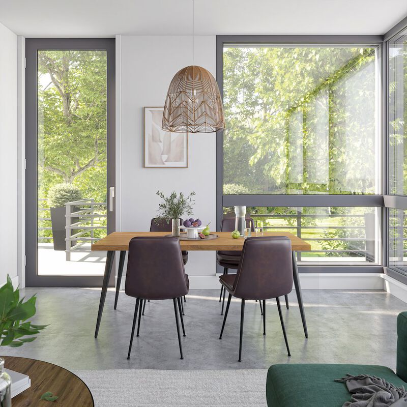 Jofran Prelude 70 Mid-Century Modern Solid Acacia Wood Dining Table