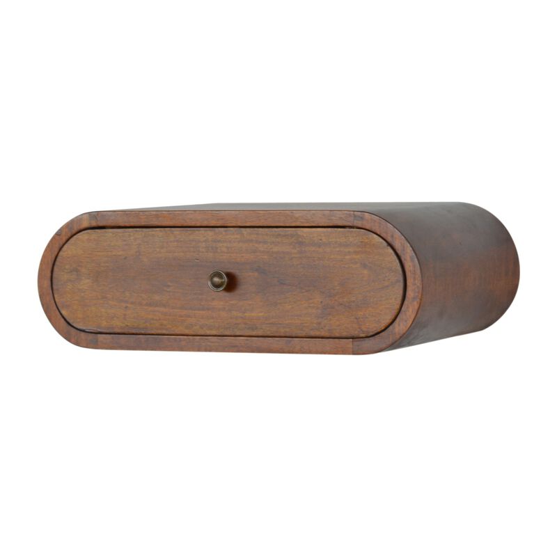 Wall Mounted Round Chestnut1 Drawer Nightstand