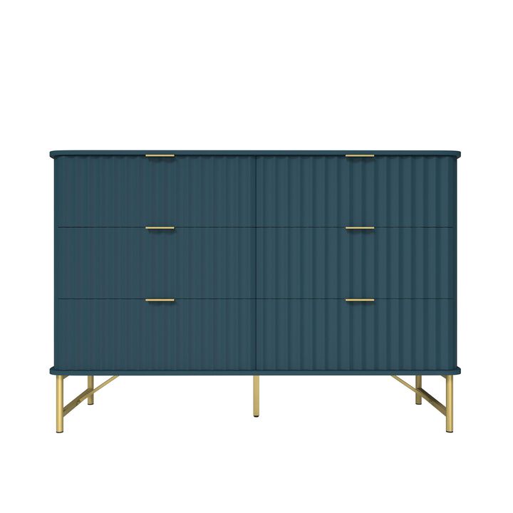 6-Drawer Dresser Chest with Metal Base