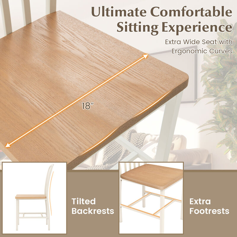 Armless Spindle Back Dining Chair Set of 2 with Ergonomic Seat