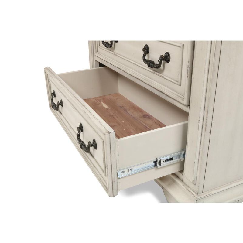 New Classic Furniture Furniture Anastasia 5-Drawer Solid Wood Chest in Antique White