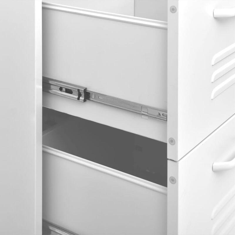 vidaXL Drawer Cabinet White 31.5"x13.8"x40" Steel