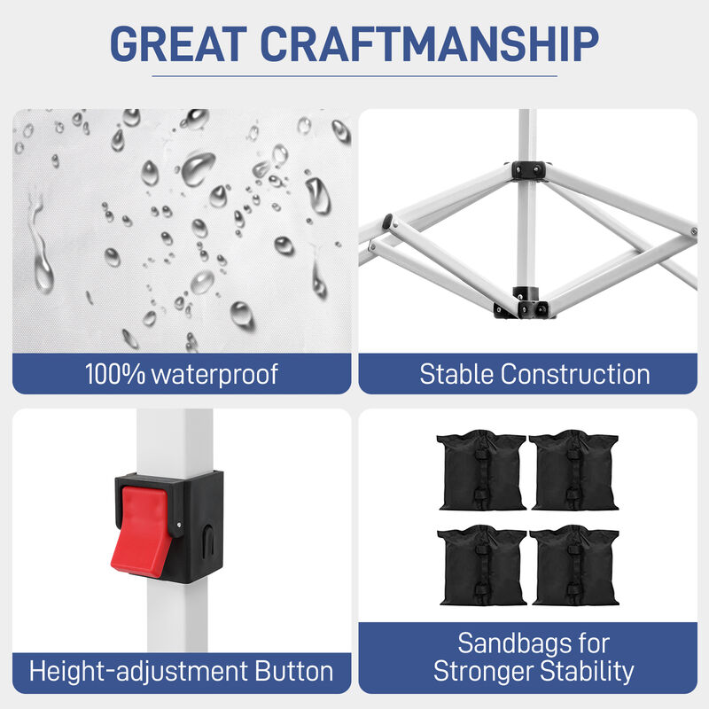 Pop-Up Canopy with 4 Sandbags for Outdoor Events and Shade