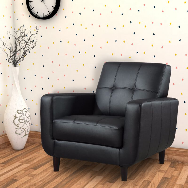 High toned Accent Chair, Black-Benzara