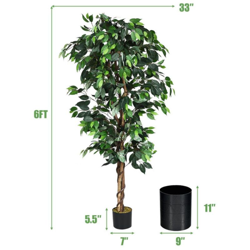 Hivvago 6 Feet Artificial Ficus Silk Tree