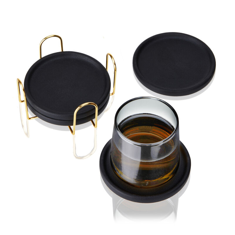 Earthenware Coasters with Stand Set of 4