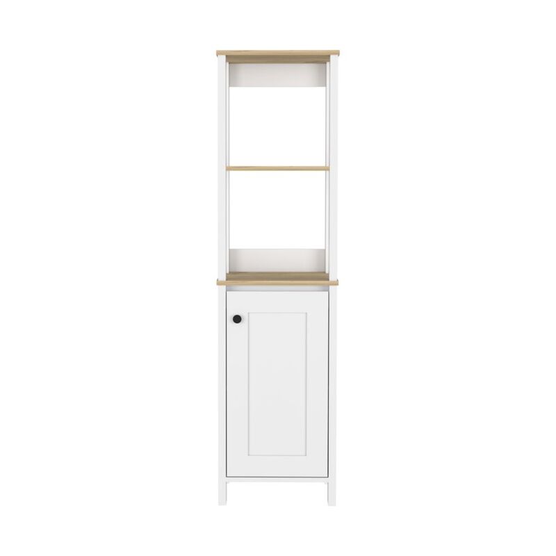 Linen Cabinet Jannes, Bathroom, Light Oak / White