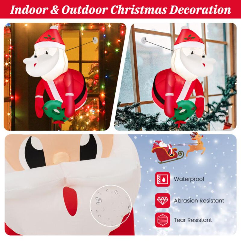 Hivvago 3.3 Feet Lighted Inflatable Santa Claus Broke Out from Window