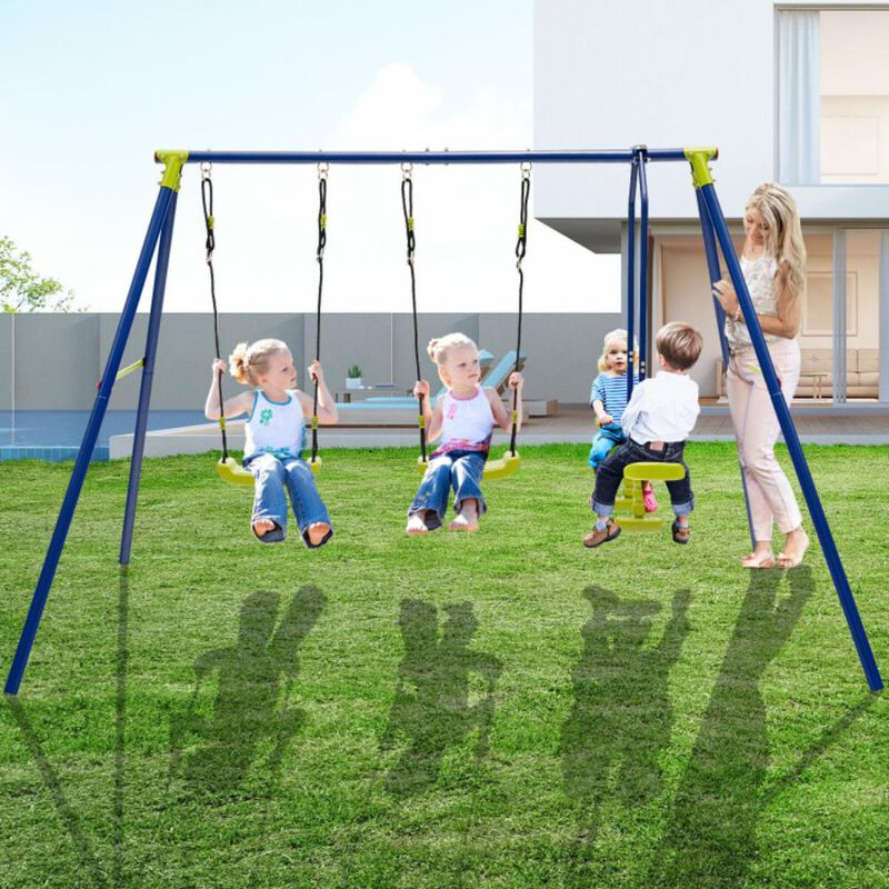 Hivvago 440 Pounds Kids Swing Set with Two Swings and One Glider