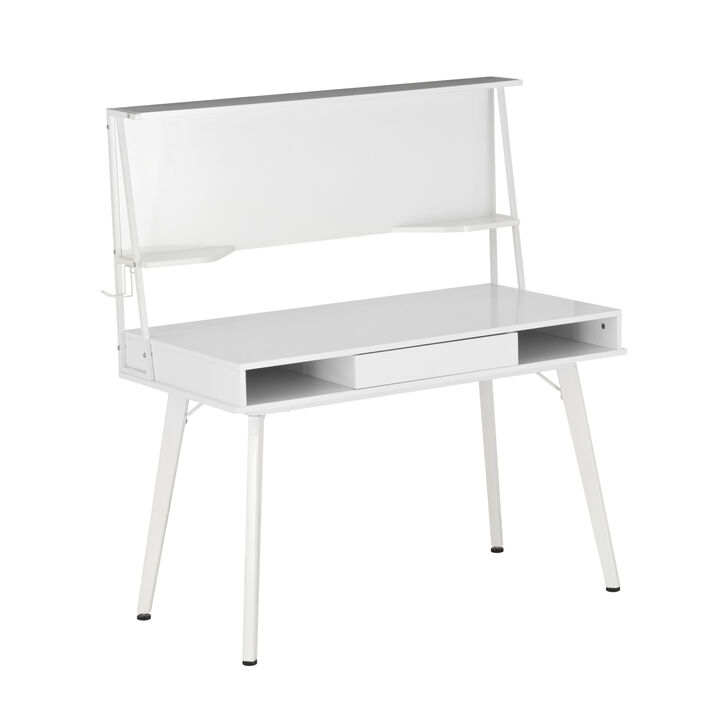 Study Computer Desk With Storage & Magnetic Dry Erase Board