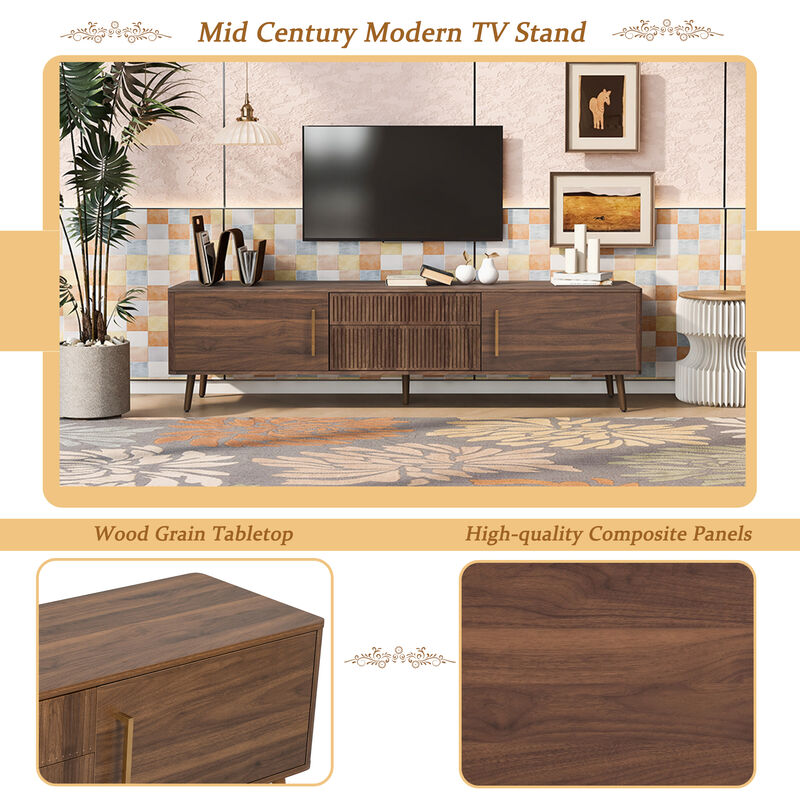 Merax Mid Century Media Console Table TV Stand with 2 Drawers