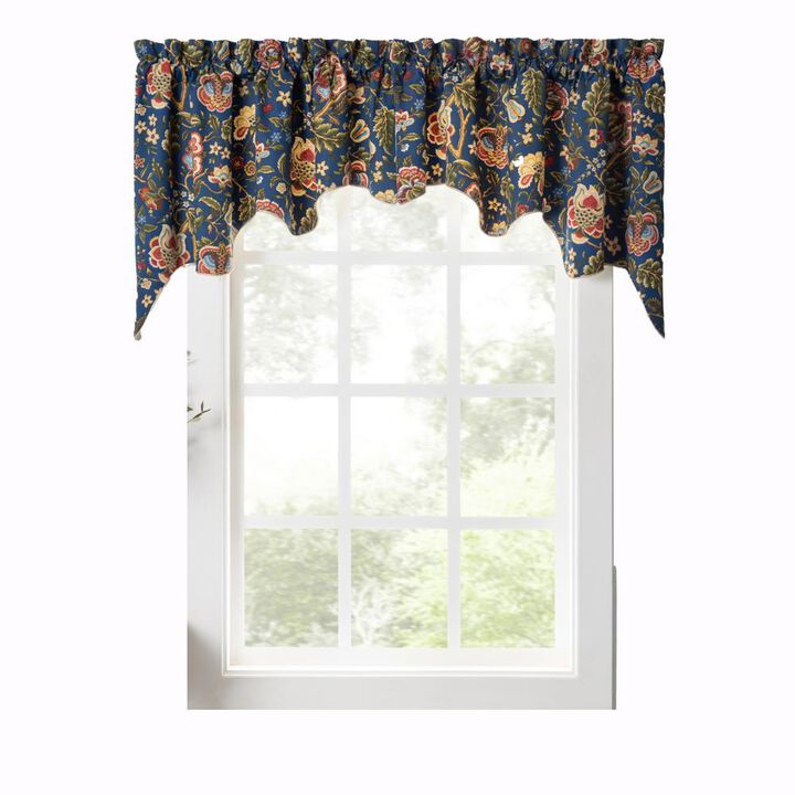 Ellis Curtain Regency Swag Shaped 3" Rod Pocket Valances for Windows 100" x 30" Navy Ellis Curtain Regency Swag Shaped 3" Rod Pocket Valances for Windows 100" x 30" Navy
