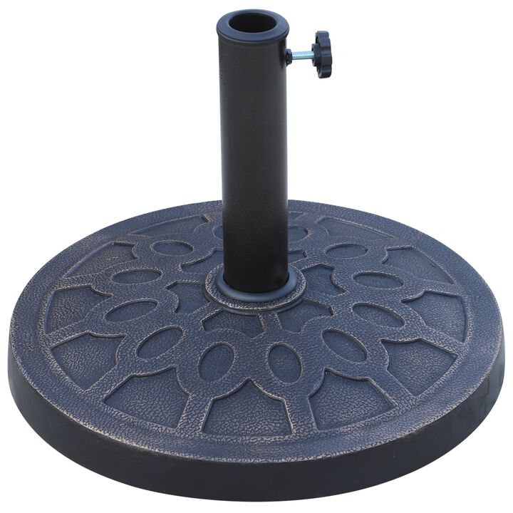 Elegant Shade Stabilizer: 18" Round 26.4lb Bronze Decorative Umbrella Stand