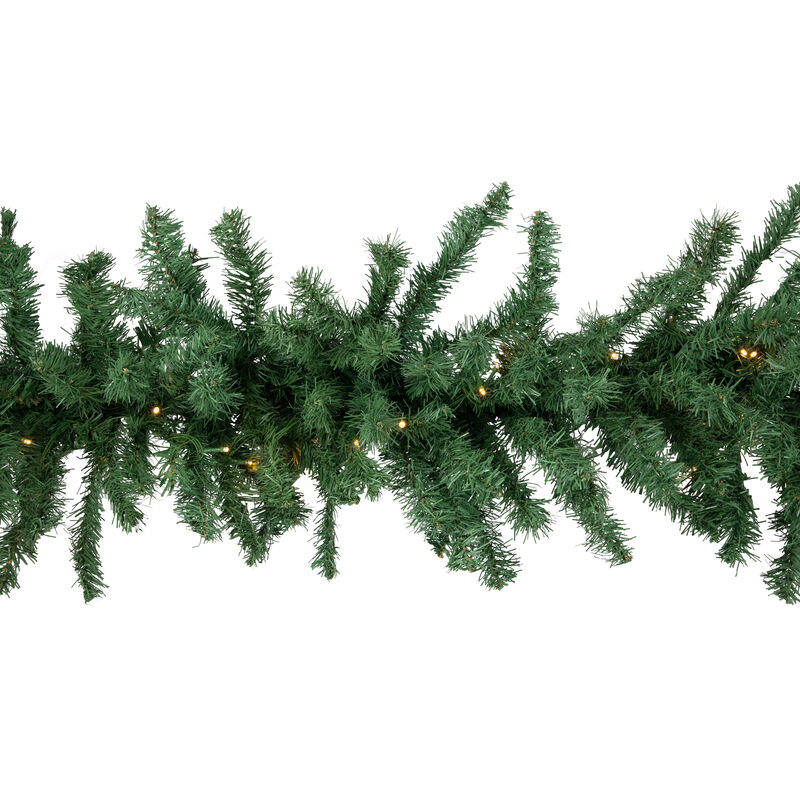 9' x 20" Pre-Lit Green Artificial Pine Christmas Garland  Warm White LED Lights