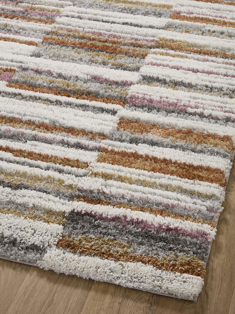 Levitt LEV03 Ivory/Sunset 4' x 6' Rug