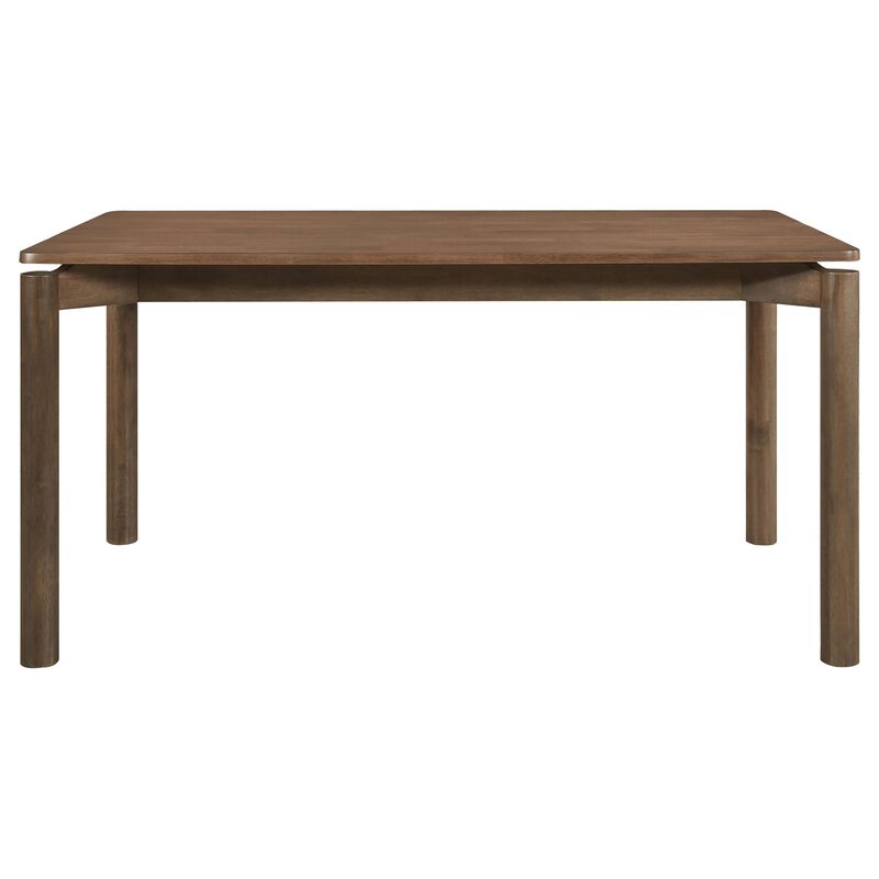 Rida Dining Table, Rich Dark Brown Hardwood, Rectangular 59 Inch Top - Benzara