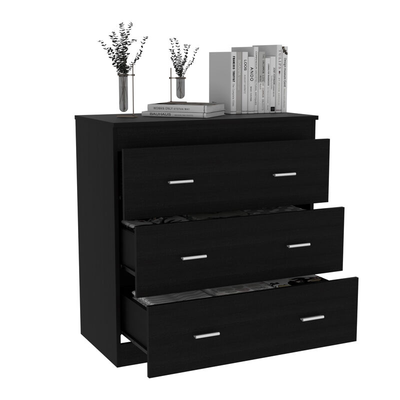 Three Drawer Dresser Litress, Bedroom, Black