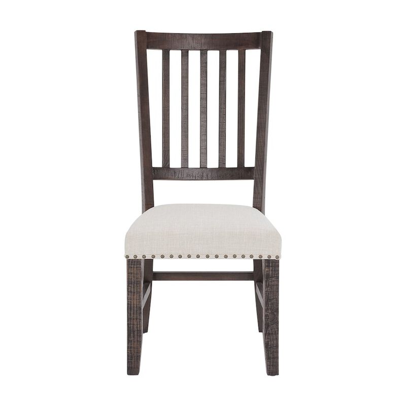 Jofran Willow Creek Distressed Solid Wood Upholstered Slatback Chair (Set of 2)