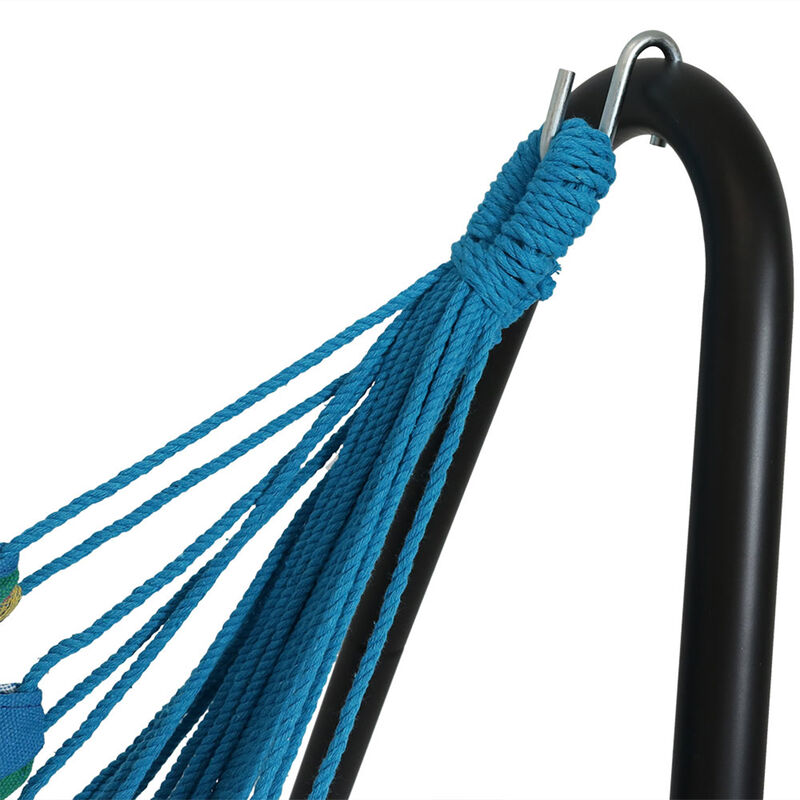 Sunnydaze Cotton Hammock Chair with Space Saving Steel Stand