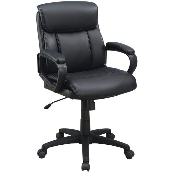 Classic Look Extra Padded Cushioned Relax 1 Piece Office Chair Home Work Relax Black Color