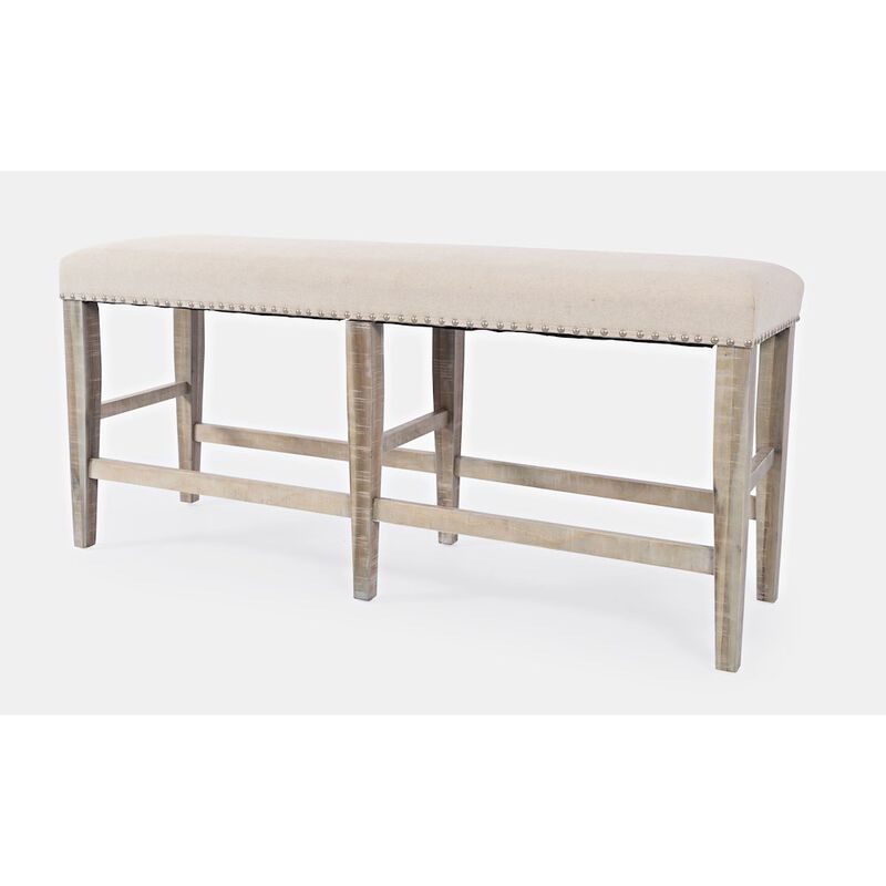 Jofran Fairview Transitional 52 Backless Upholstered Counter Height Bench
