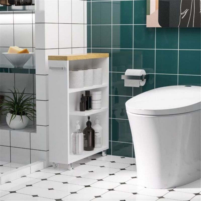 Multi-Purpose Paper Cabinet Space-Saving Side Table & Bathroom Corner Storage