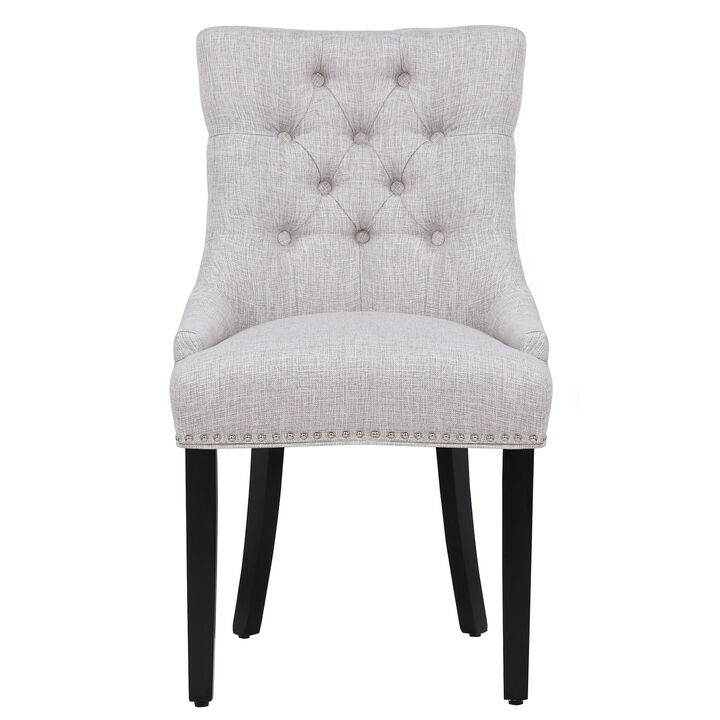 WestinTrends Upholstered Wingback Button Tufted Dining Chair