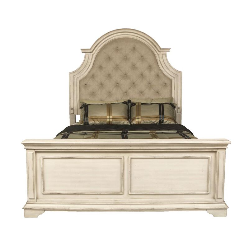 New Classic Furniture Furniture Anastasia California King Wood Bed in Ant White