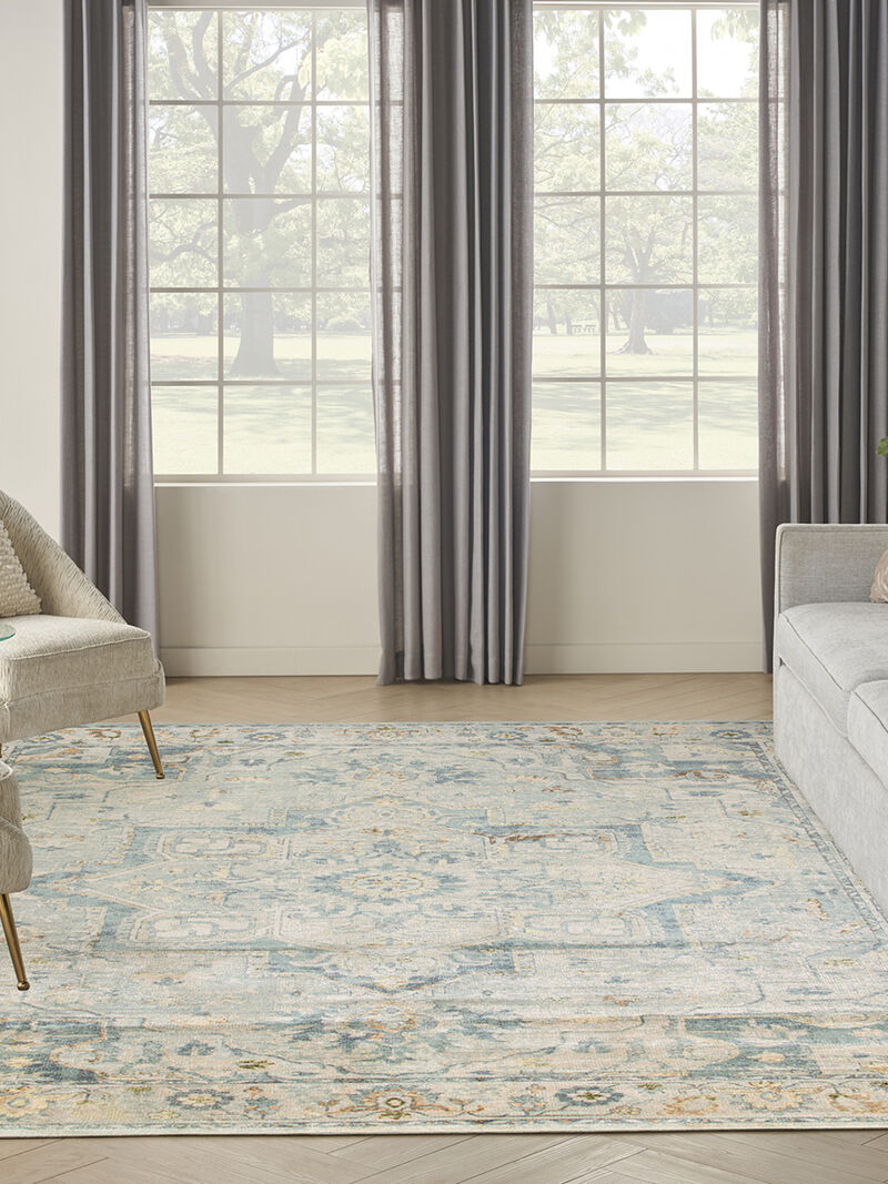 Astra Machine Washable ASW12 Light Blue 4' x 6' Rug
