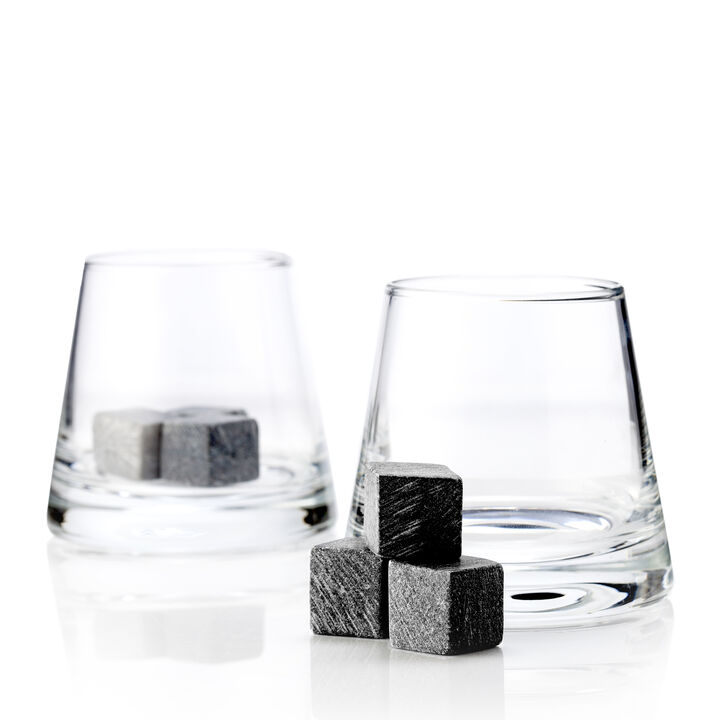8-Piece Glacier Rocks Soapstone Cube and Tumbler Set