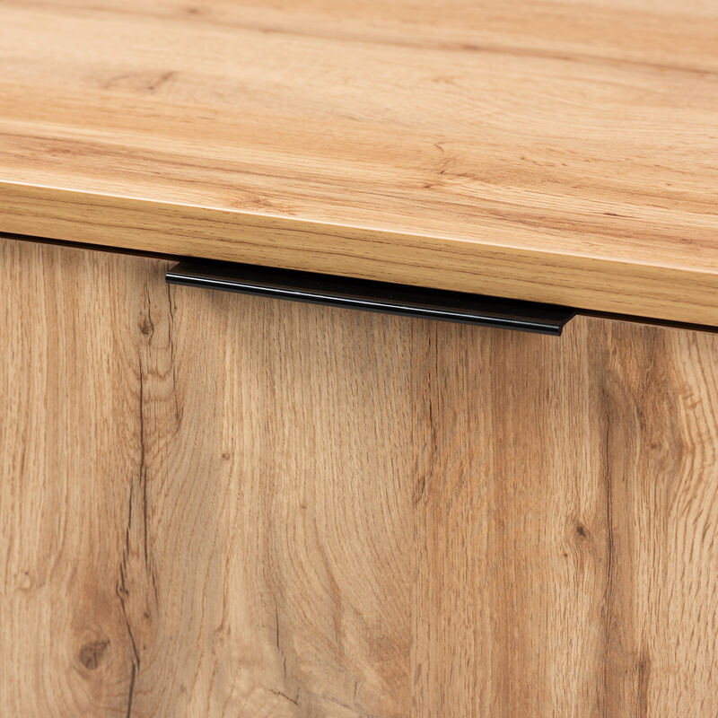 Baxton Studio Reid Modern Industrial Oak Finished Wood 3 Drawer Sideboard Buffet