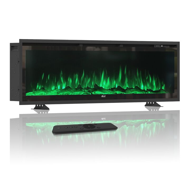 MONDAWE 60" Recessed Wall-mounted Freestanding Electric Fireplace with Remote Control MONDAWE 72" Recessed Wall-mounted Freestanding Electric Fireplace with Remote Control
