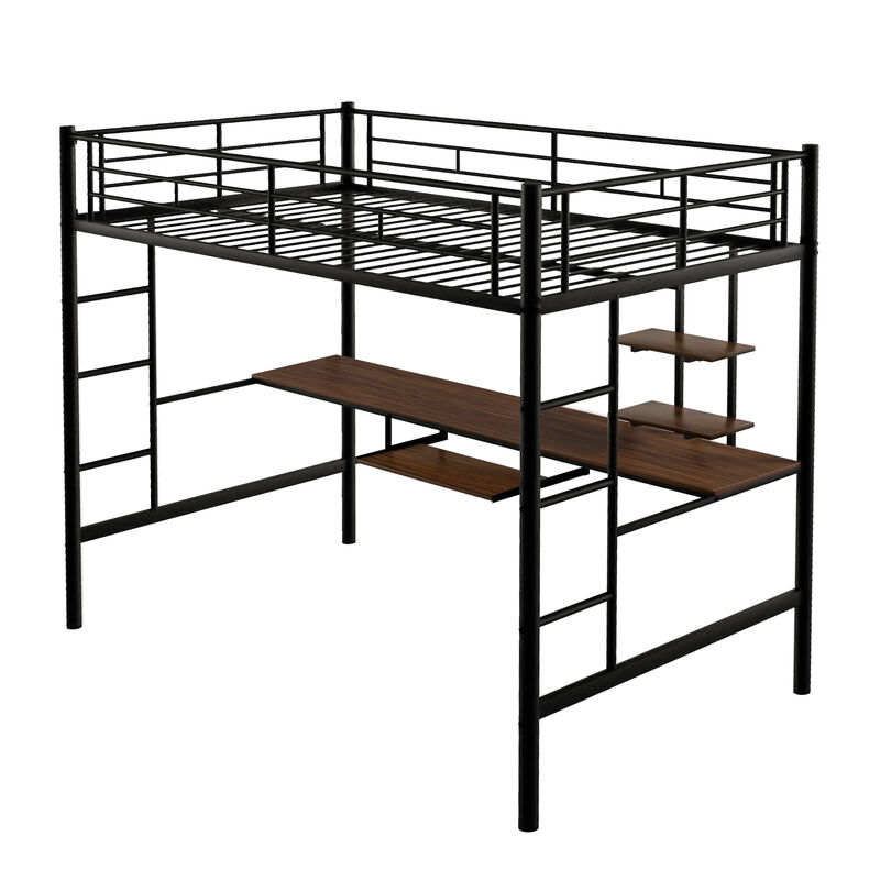 Merax Classic  MDF Loft Bed with Desk and Shelf