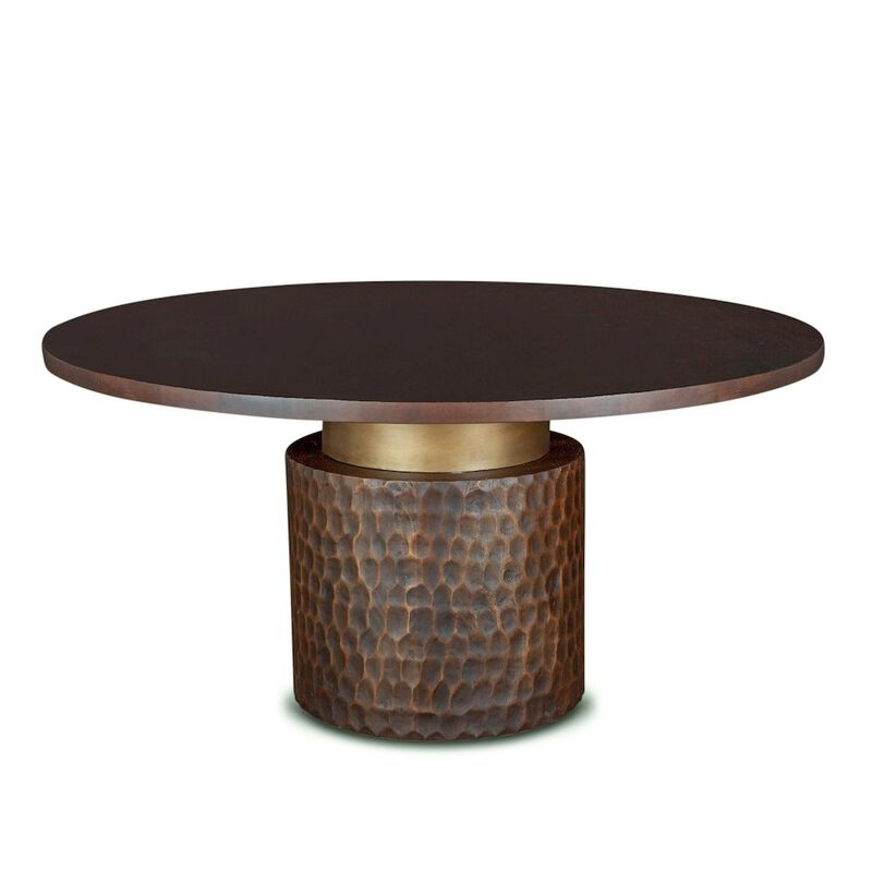 World Interiors Vallarta Round Two Tone Mango Wood Dining Table