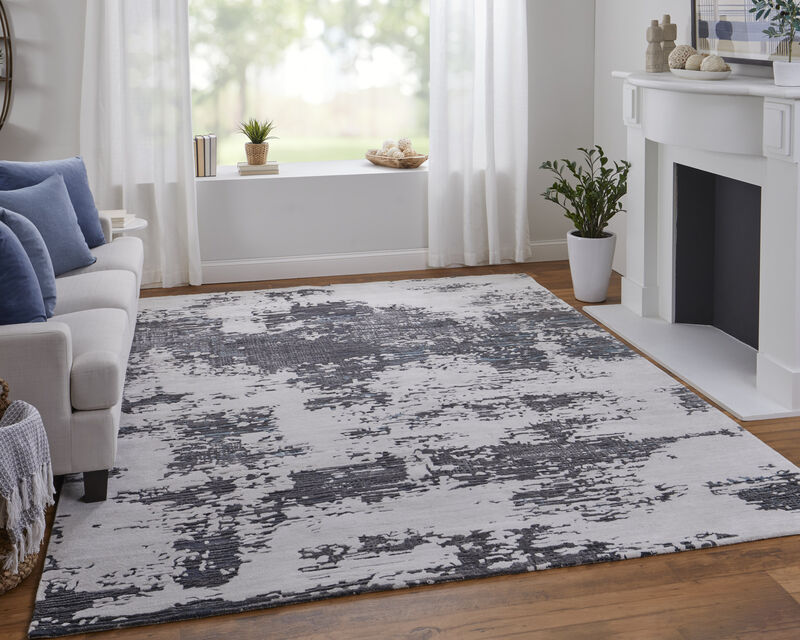 Zarah 8917F Ivory/Gray/Blue 5' x 8' Rug