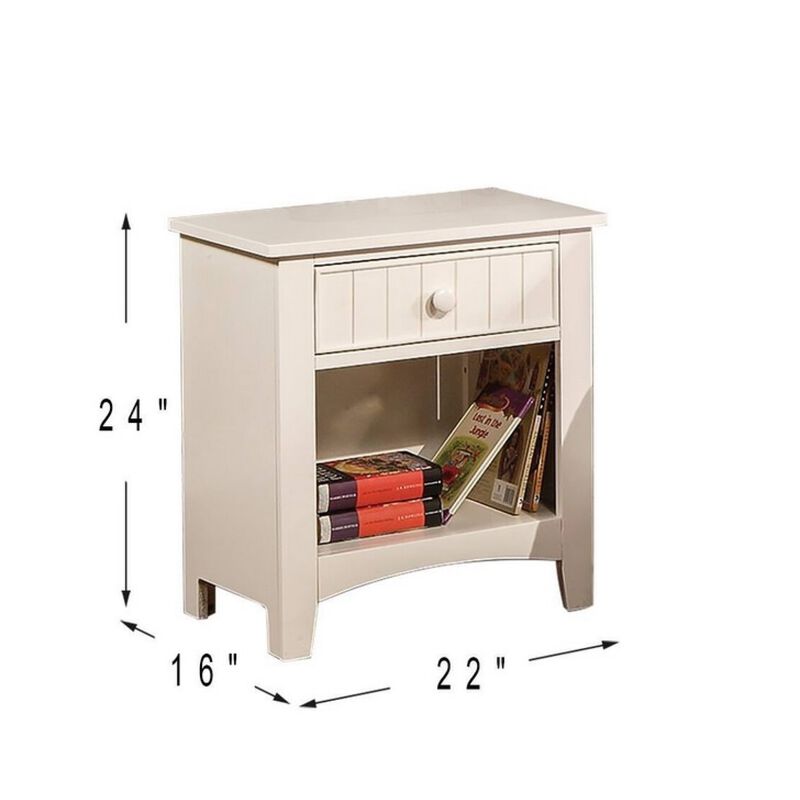 Streamdale Modern Nightstand with Drawer and Storage Shelves