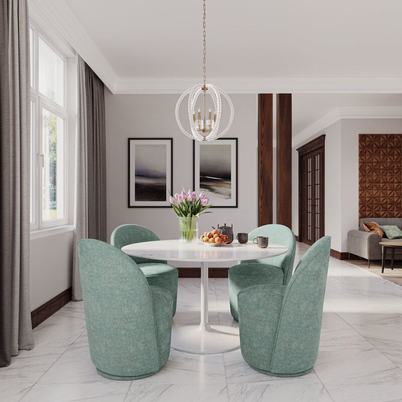 Jofran Landon Mid-Century Modern Upholstered Swivel Dining Chair (Set of 2)