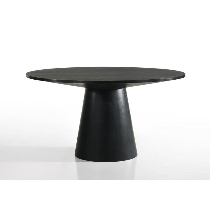 Lilola Home Jasper Ebony Black 59 Wide Contemporary Round Dining Table