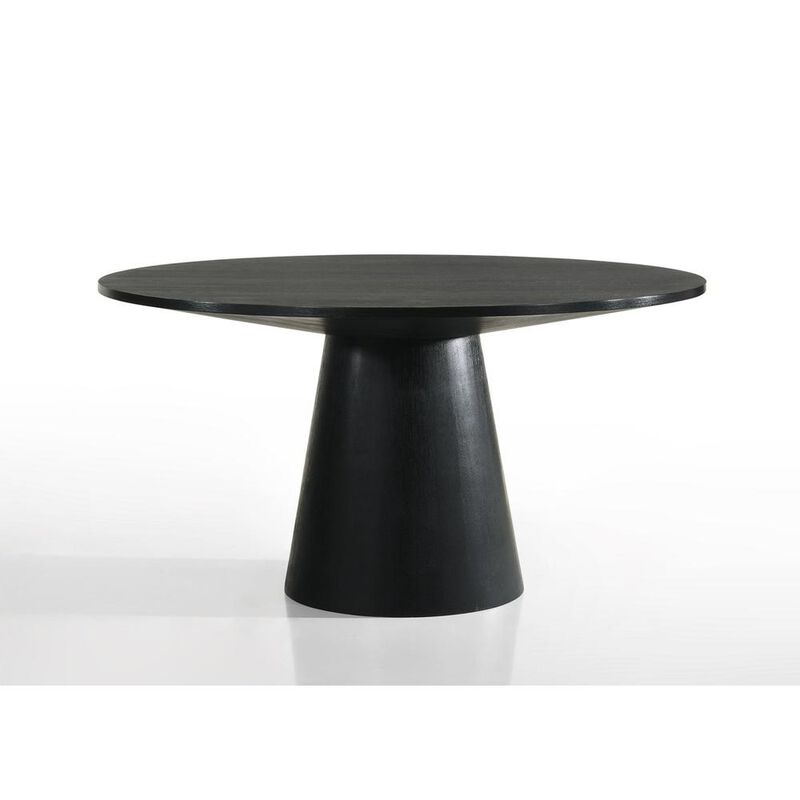 Lilola Home Jasper Ebony Black 59 Wide Contemporary Round Dining Table