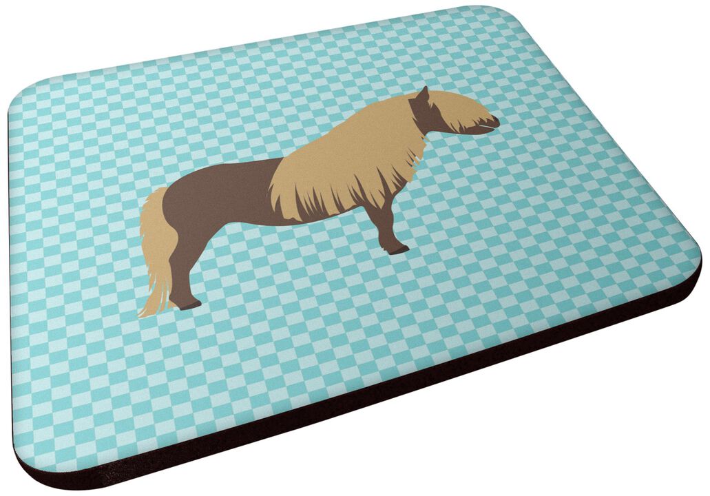 Caroline's Treasures Shetland Pony Horse Blue Check Decorative coasters, 3.5, Multicolor
