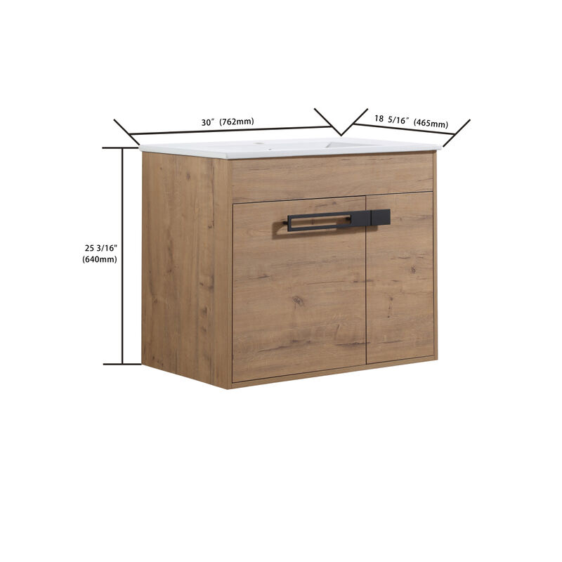30 Inch Bathroom Vanity With Sink, Freestanding Bathroom Vanity Or Floating Is Optional Conversion