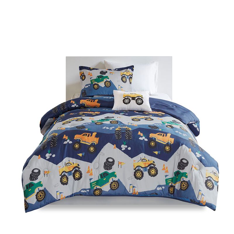 Gracie Mills Cynara Monster Truck Printed Comforter Set