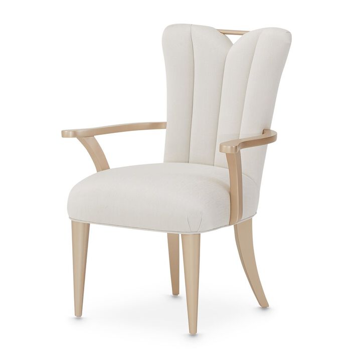 Michael Amini La Rachelle Dining Arm Chair - Icicle/Champagne Set of 2