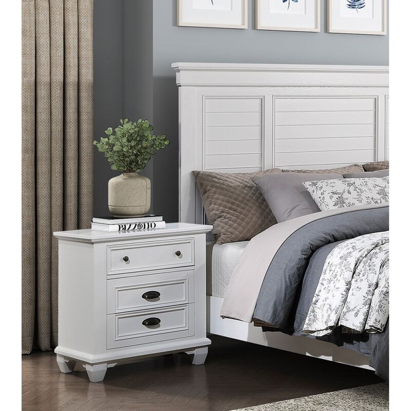 Streamdale White Traditional Nightstand with 2 Drawers