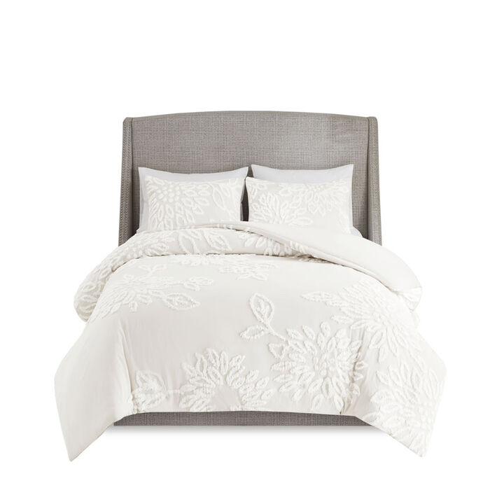 Gracie Mills Anita 3-Piece Farmhouse Tufted Cotton Chenille Floral Comforter Set Gracie Mills Anita 3-Piece Farmhouse Tufted Cotton Chenille Floral Comforter Set