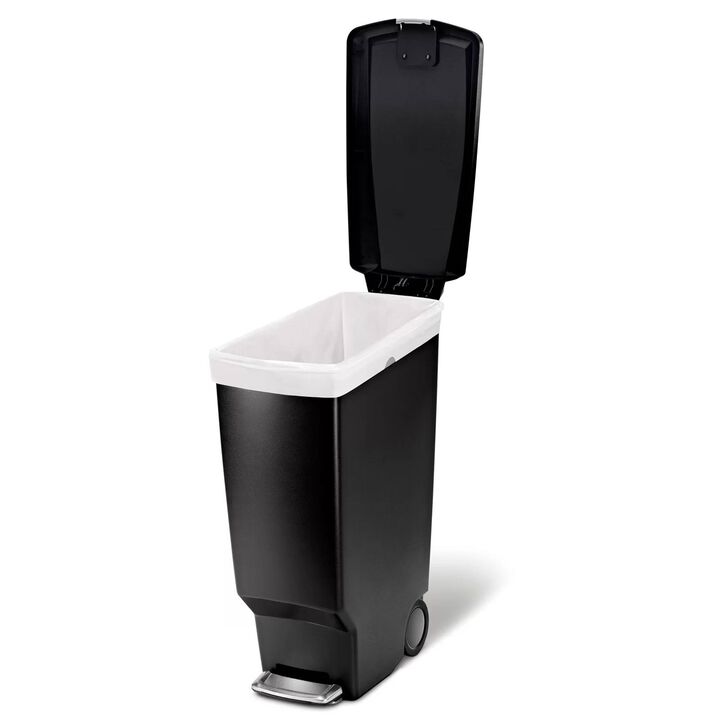 Space-Saving 10-Gallon Trash Can – Narrow Design with Easy Step-On Lid for Kitchen or Office Space-Saving 10-Gallon Trash Can – Narrow Design with Easy Step-On Lid for Kitchen or Office