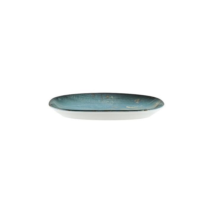 Madera 11.25" x 6.75" x h:1.25" Oval Decorated Porcelain Platter