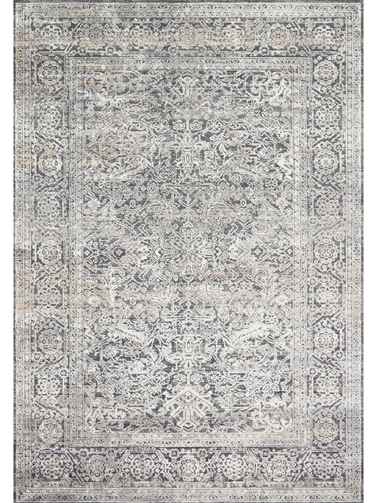 Lucia LUC03 Steel/Ivory 4' x 5'7" Rug