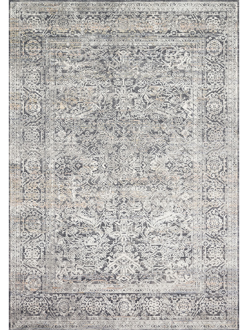 Lucia LUC03 Steel/Ivory 4' x 5'7" Rug