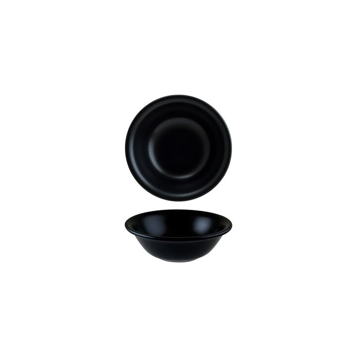 Notte dia.6.25" h:2" 13 oz. Round Black Porcelain Bowl (Set of 4)